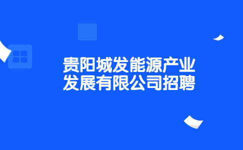 貴陽城發(fā)能源產(chǎn)業(yè)發(fā)展有限公司招聘